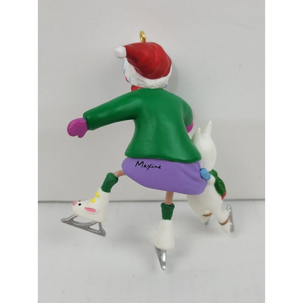 1999 Hallmark Keepsake Christmas Ornament Maxine & Floyd "On Thin Ice" Skating - Picture 3 of 5